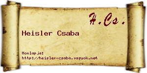 Heisler Csaba névjegykártya
