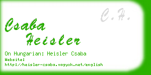 csaba heisler business card